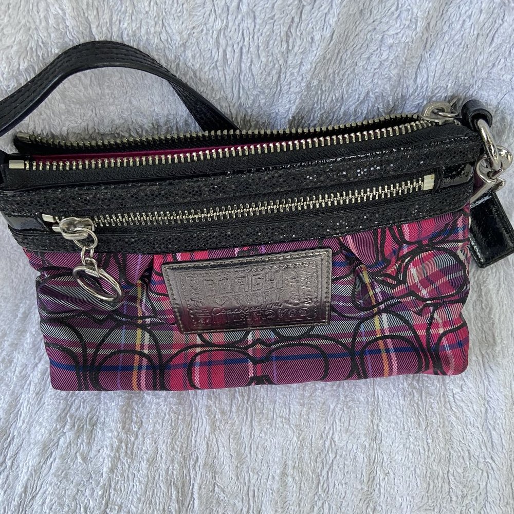 Coach plaid wristlet